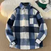 Men's Jackets Autumn College Style Plaid Jacket Men Loose Fashion Women's Shirt Woolen Hip Hop Male Korean Couple Coat 2023 S