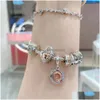 Charms 925 Sterling Sier Dangle Charm Classic glittrande Rose Gold Heart Pandora Armband och halsband Diy Jewelry Fashion Accessorie Dhsjx