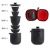 Bicchieri da vino HMLOVE Set di teiere in ceramica 1 pentola 4 tazze da tè Filtri cinesi Kung Fu Gaiwan Set da tè da viaggio portatile Regalo per affari 260ML 230721