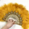 Sets 1pcs Turkey Handfan Fans faits à main pour la décoration de mariage ventilateur avec des pierres Eventaille Mariage africain Feather Hand Teny Fan Curtain