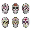 Masques de fête 6pcs Jour des Morts Masque de Crâne de Sucre Halloween Mascarade pour Cosplay Costume Mexicain Fournitures 230721