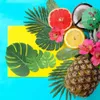 Nagrobki 90 sztuk 6 rodzajów sztucznych liści dłoni tropikalne liście dekoracje na imprezę dżungli Dekoracje plażowe urodziny luau hawajskie