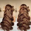 Выделите 1b/4/27 Body Wave Human Hair 13x4 Полный кружевный фронтальный парик