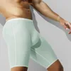 Caleçons hommes glace soie boxeurs slip doux sans couture sous-vêtements Sexy longue jambe Boxer troncs Shorts de sport respirant pyjama court