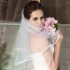 2021 Simple Short Tulle Wedding Veils White Ivory Bridal Veil Bride for Mariage Accessories208j