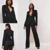 Sexy noir mère de la mariée costumes un bouton femmes dames grande taille bureau Tuxedos formel travail fête porter pour Wedding236F