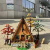 Action Toy Figures IN STOCK 2082pcs A Frame Cabin Fit 21338 Ideas Forest House Building Blocks City Street View Bricks For Kids Gift 230721