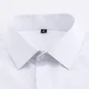Men's Dress Shirts Men's Classic French Cuffs Solid Dress Shirt Covered Placket Formal Business Standard-fit Long Sleeve Office Work White Shirts 230721