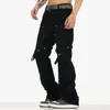 Męskie dżinsy Pfnw Darkwer Spring Autumn High Street Bandage Prosto swobodny wszechstronny hiphop Flare Pants 28a3384