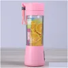 Autre Maison Jardin Électrique Fruit Juicer 6 Blandes 400Ml Portable Juice Extractor Squeezers Ménage Mti-Functional Cup 4 Couleurs D Dheua