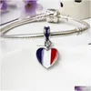 Charms 925 Sterling Sier Pandora Charming National Flag Pendant Diy Bracelet Accessory Accessories Wholesale Drop Delivery Jewelry F Dhsop