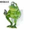 وسادة راتنجات الحيوانات الاصطناعية حوض الاستحمام مرحاض الضفادع التماثيل myBlue Kawaii المنزل ديكورات الإكسسوارات الحرف اليدوية