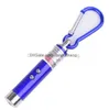 Multifunktion LED Super Mini Torch 3 i 1 kreativ ficklampa med UV -laserpekare Keychain för camping Aluminiumlegering Ultraviolett ljus