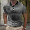 رجال بولو رجعية للرجال 3D رصد الرجال ملابس الرجال شارع قميص قصير الأكمام القصير ذي الحجم الكبير جودة عالية الجودة قمم ناعمة 230721
