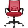 Computer Desk Rolling Chair Mid-Back Mesh Office Chair Height Adjustable Red323G