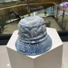 Protección de gorra de lona de mezclilla ala grande sombrero de copa vacío playa protección solar diseñador de mujeres Tela para hombre Pescador gorra de béisbol combinación sombrero de pescador 015