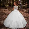 Lovey Holy Lace Prinses Bloemenmeisjes Jurken 2019 Baljurk Eerste Communie Jurken Voor Meisjes Mouwloos Tule Peuter Pageant Dre248b