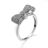 Fashion Simple Women's Bowtie Shape CZ White Gold Filled Lover Engagement Wedding Promise Ring Sz6-10303P