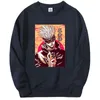 Felpe con cappuccio da uomo Felpe con cappuccio Jujutsu Kaisen Uomo Donna Gojo Satoru Felpa con cappuccio grafica anime Allentato Oversize Girocollo Abbigliamento sportivo Moletom Unisex