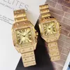 40mm 33mm Couple Hommes Femmes Diamant Montre Argent Or Or Rose Bracelet Roman Num Shinning Case Date Quartz Watch285x