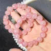 Bracelet Quartz Rose naturel brin pierre gemme perle ronde cristal guérison femmes hommes bijoux fins cadeau 1 pièces