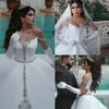 Ball Gown Plus Size Wedding Dresses Off Shoulder Sleeveless Beads Satin A Line Wedding Dress Sweep Train Vestidos De Novia230H