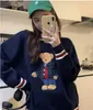 Novo outono inverno colete feminino estilo japonês cartoon urso pulôver suéter oversize luxos moda harajuku kawaii roupas colete de malha roupas