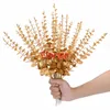 Fiori Decorativi 48/96 Pezzi Steli di Eucalipto Foglie Artificiali Real Glod Touch Rami per Home Office Bouquet Fai da Te Decor