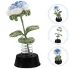 Fleurs décoratives Accessoires Dashcams Voitures Artificielle Crochet Fleur Bonsaï Bureau Artisanat Rose De Table En Pot Bureau Petite Faux Figurine