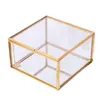 Rings Hexagon Transparent Glass Jewelry Box Wedding Ring Box Geometric Clear Glass Jewelry Organizer Holder Tabletop Containe