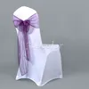 Sashes 25pcs Sheer Organza Chair Sashes Bow Cover Band Bridal Shower Chare Design Design Wedding Party Banquet Decoration 230721