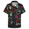 Men's Casual Shirts Dog Run Fast Beach Shirt Multi Colored Prints Hawaii Man Streetwear Blouses Short-Sleeve Custom Tops Plus Size