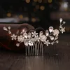 Grampos de cabelo Design de moda Jóias de cristal Flores Feito à mão Tiara Pentes Noiva Casamento Feminino Acessórios Jóias