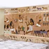 Tombefestones jaune ancienne tapisserie égyptien mur suspendu vieille culture imprimé hippie tapisseries tapisseries muraux décor de maison vintage tapisserie vintage
