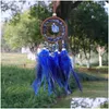 Charms Chip Crystal Stone Exquisite Car Interior Decoration Ciondolo Piuma Dream Catcher Visualizza Specchio Appeso Accessori Drop Deliv Dhv1H