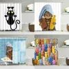 Craft Funny Shower Curtains Bathroom Curtain with Hooks Decor Waterproof Cat Dog 3d Bath 180*180cm Creative Personality Shower Curtain