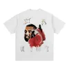 T-shirt de manga curta estilo clássico KanyeS clássico vintage hip hop rap lavagem de rua alta moda antiga