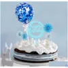 Festdekoration grossist Happy Birthday Cake Toppers Paper fans Akryl Cupcake Topper Confetti Balloon Decorations Set Drop Deliv Dhmfz