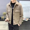 Men's Jackets Brand Clothing Men Jacket Coat Woollen Fabric Solid Color Lapel Casual Fashion Slim Warm Jacket/men High Quality