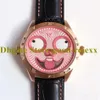 Relógio masculino de ouro muito rosa TW Factory V3s Konstantin Chaykin Joker Steel PVD Moonphase Display Automático Pulseira de couro masculino Luxu291s