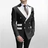 Wykonany na zamówienie szczyt klapy z podwójnym wyborem Tuxedos Mężczyźni Suits Wedding PROM MAN MAN Blazerjacket Pants T210276s