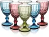 Vintage Wine Cocktail Glass Cups Golden Edge Multi Colored Glassware Wedding Party Green Blue Purple Pink Goblets 10oz FY5509 1225