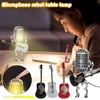 Lampes de table lampe de bureau veilleuse USB charge ornement Vintage Microphone Robot avec guitare Figurines en métal décoration intérieure de la maison