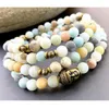 MG0838 Fashion 6 mm Matte Amazonite Yoga Bracciale Buddha 108 Mala Balance Spiritual Wrap Bracciale Regalo per la festa della mamma Jewelry2777