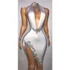 Kleines weißes Kleid sexy Kurzschluss -Abschlussballkleider Perlen Applikationen Party Abendkleid Meerjungfrau Mini Cocktail Kleid High Slit Homecoming Go324g