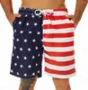 Erkek şort Amerikan bayrak tarzı 3d yazılı yaz hızlı kuru yüzme büyük boyutlu gündelik pantolon moda erkek giyim
