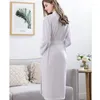 Damska odzież snu Druhna Szata ślubna Kobiet Kimono Boshrobe Long Chinese Bride Sexy Nightgown Lady Solid Nightwear