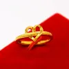 Pierścionki ślubne moda luksusowe piasek złoto miłosny pierścionek miedziany damski giełdowy dar biżuterii