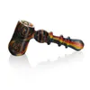 Latest Colorful Hammer Style Wig Wag Heady Thick Glass Pipes Portable Dry Herb Tobacco Filter Spoon Bowl Smoking Bong Holder Handpipes Easy Clean Hand Tube DHL