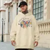 Les sweats à capuche pour hommes grandissent à travers ce que vous allez fleurir comme une fleur hommes Style américain Vintage hauts surdimensionnés homme coton sweats